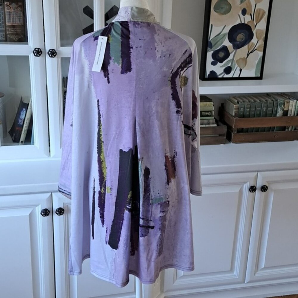 3 Potato Open Cardigan - Colors: Lavenders, Greens, Browns - Size: L - Picture 2 of 6